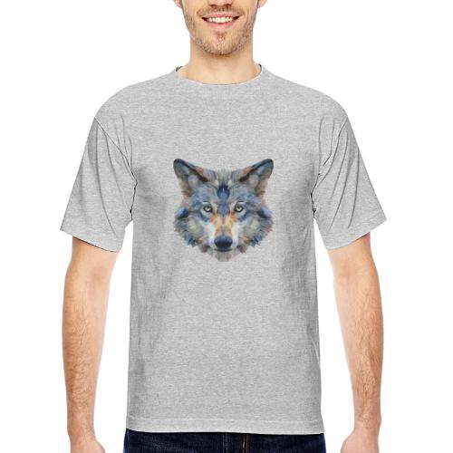 Wolf: Chromatic Wild Gaze - Bayside Unisex Heavyweight USA Made T-Shirt