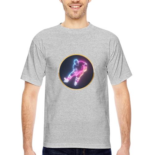Hockey: Neon Ice Striker - Bayside Unisex Heavyweight USA Made T-Shirt