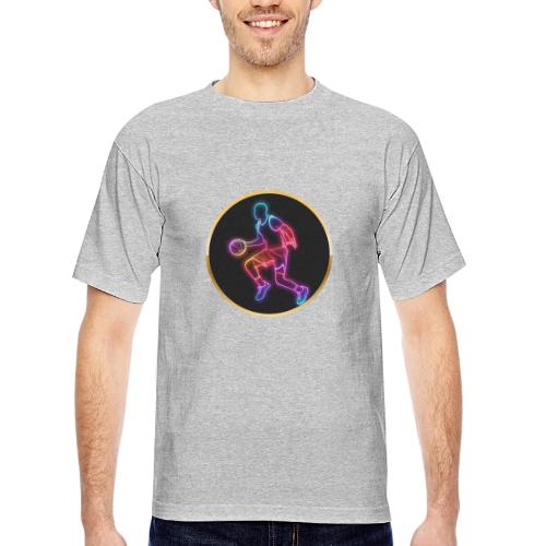 Basketball: Neon Dribble Pulse - Bayside Unisex Heavyweight USA Made T-Shirt
