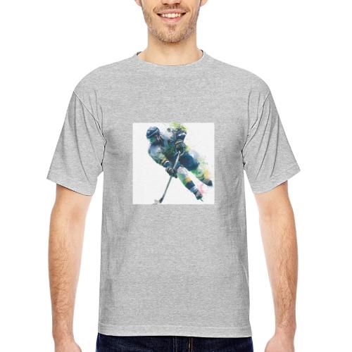 Hockey: Frozen Motion - Bayside Unisex Heavyweight USA Made T-Shirt