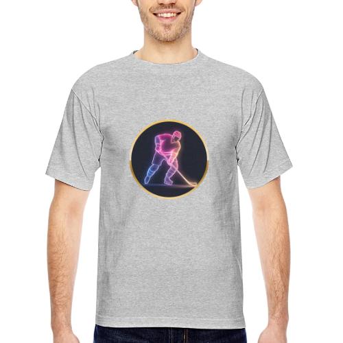 Hockey: Neon Ice Rush - Bayside Unisex Heavyweight USA Made T-Shirt