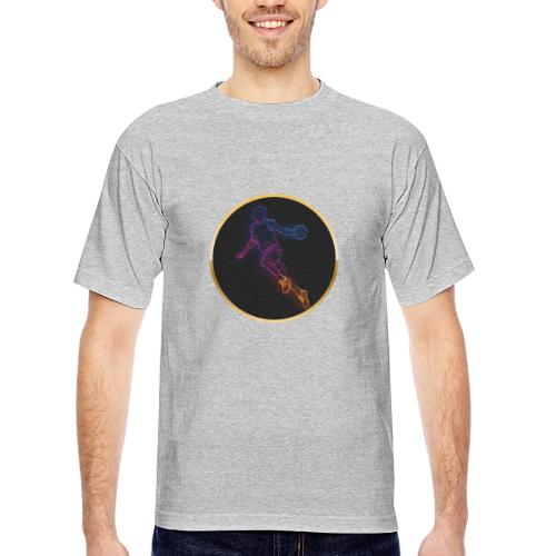 Basketball: Neon Jump Shot - Bayside Unisex Heavyweight USA Made T-Shirt