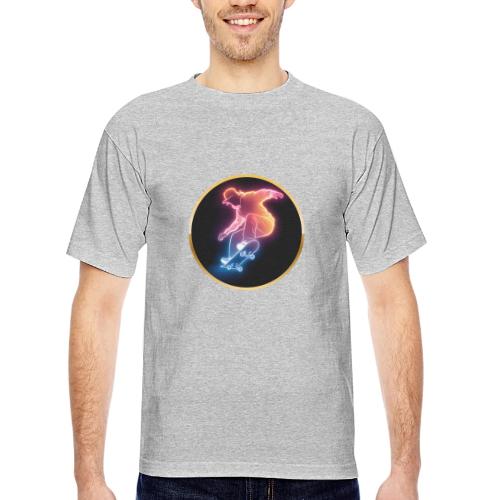 Skateboarding: Golden Trick Rider - Bayside Unisex Heavyweight USA Made T-Shirt