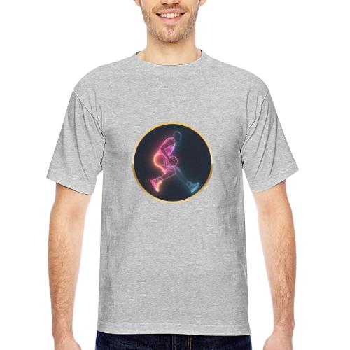 Basketball: Golden Court Glow - Bayside Unisex Heavyweight USA Made T-Shirt