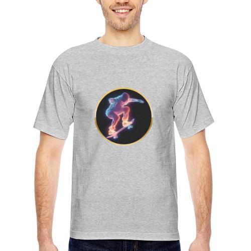 Skateboarding: Neon Skate Orbit - Bayside Unisex Heavyweight USA Made T-Shirt