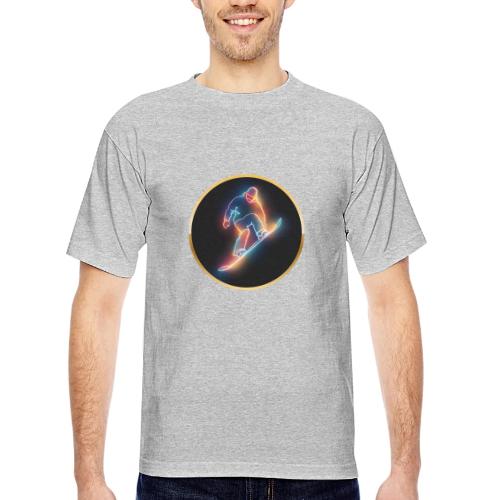 Golden Neon Snowboard - Bayside Unisex Heavyweight USA Made T-Shirt