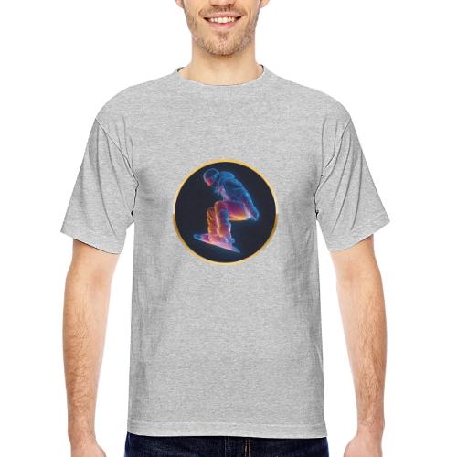 Snowboarding: Arctic Neon Leap - Bayside Unisex Heavyweight USA Made T-Shirt