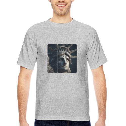 USA: Liberty in Shadows - Bayside Unisex Heavyweight USA Made T-Shirt