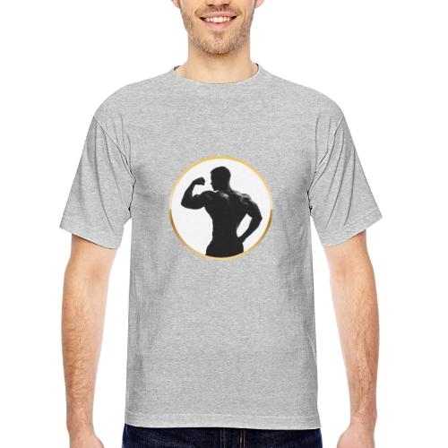 Bodybuilder: Classic Flex Emblem - Bayside Unisex Heavyweight USA Made T-Shirt