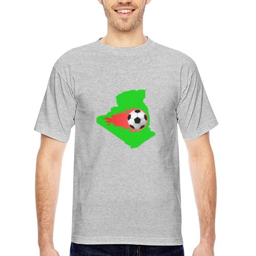 Algerian Football Fire - Bayside Unisex Heavyweight USA Made T-Shirt