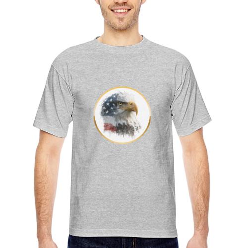 USA: Patriot Wing Emblem - Bayside Unisex Heavyweight USA Made T-Shirt