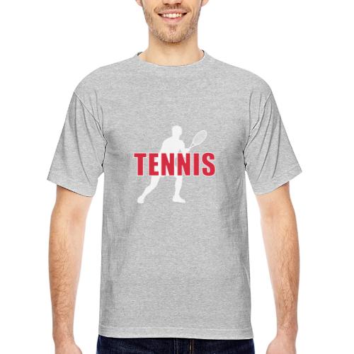 Red Court Tennis - Bayside Unisex Heavyweight USA Made T-Shirt