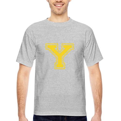Letter Y – Capital Athletic Alphabet Monogram - Bayside Unisex Heavyweight USA Made T-Shirt