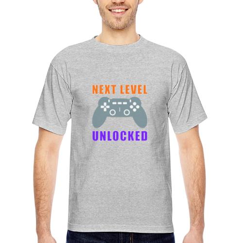 Next Level Unlocked Gamer Design - Bayside Unisex Heavyweight USA Made T-Shirt
