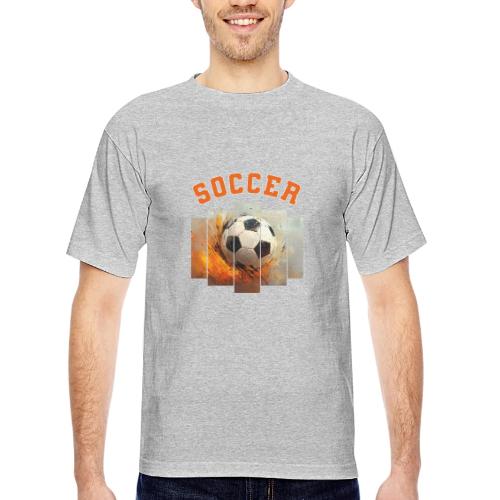 Soccer Iconic Touch - Bayside Unisex Heavyweight USA Made T-Shirt