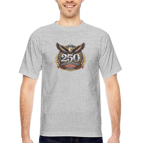 American Eagle USA 250th Anniversary 1776–2026 - Bayside Unisex Heavyweight USA Made T-Shirt