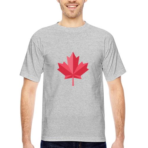 Canadian red maple leaf - Bayside Unisex Heavyweight USA Made T-Shirt