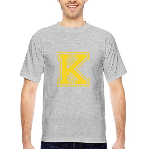 Letter k – Capital Athletic Alphabet Monogram - Bayside Unisex Heavyweight USA Made T-Shirt