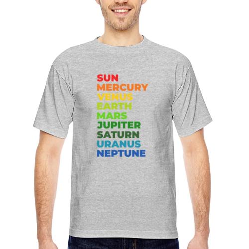 Color the solar system - Bayside Unisex Heavyweight USA Made T-Shirt