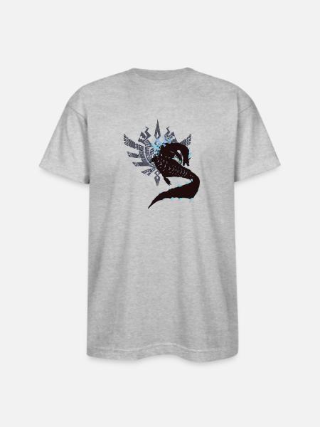 Abyssal Lagiacrus - Sunset Shores - Bayside Unisex Heavyweight USA Made T-Shirt - heather gray
