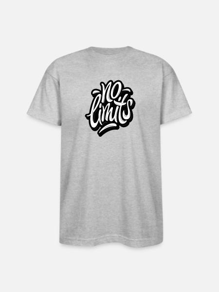 No limits - Bayside Unisex Heavyweight USA Made T-Shirt - heather gray
