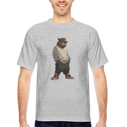 Urban Streetwear Bear Cool Apparel Design - Bayside Unisex Heavyweight USA Made T-Shirt