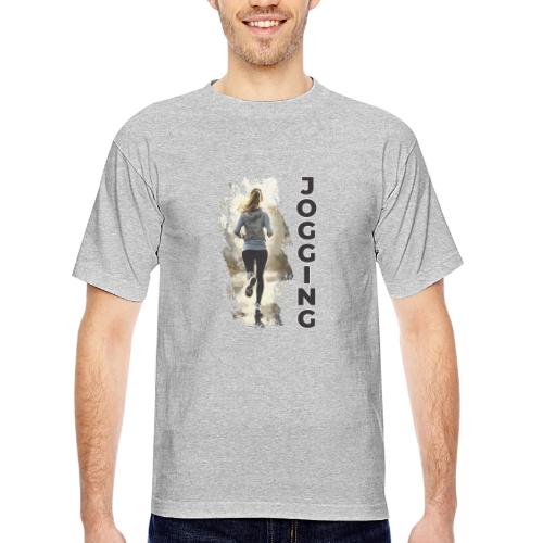 Jogging: Run into Motion - Bayside Unisex Heavyweight USA Made T-Shirt