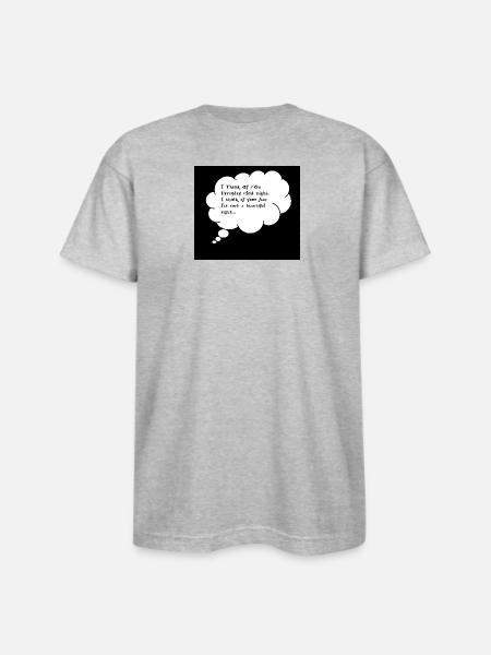 Thought Cloud Love Script - Bayside Unisex Heavyweight USA Made T-Shirt - heather gray