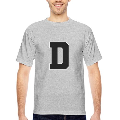 Varsity Letter D Athletic Alphabet Design - Bayside Unisex Heavyweight USA Made T-Shirt