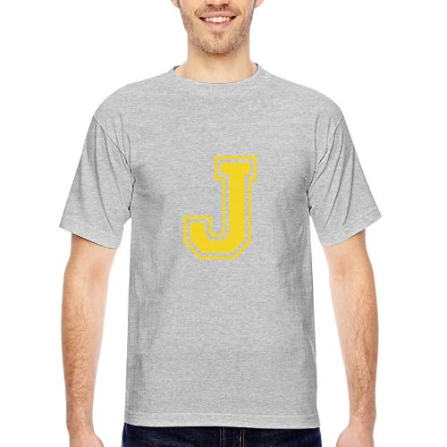 Letter J – Capital Athletic Alphabet Monogram - Bayside Unisex Heavyweight USA Made T-Shirt