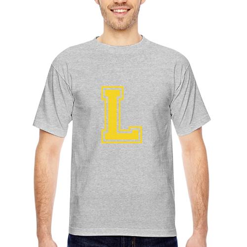 Letter L – Capital Athletic Alphabet Monogram - Bayside Unisex Heavyweight USA Made T-Shirt