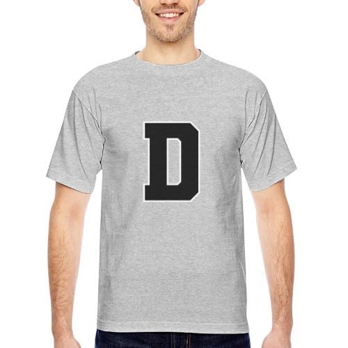 Varsity Letter D Athletic Alphabet Design - Bayside Unisex Heavyweight USA Made T-Shirt