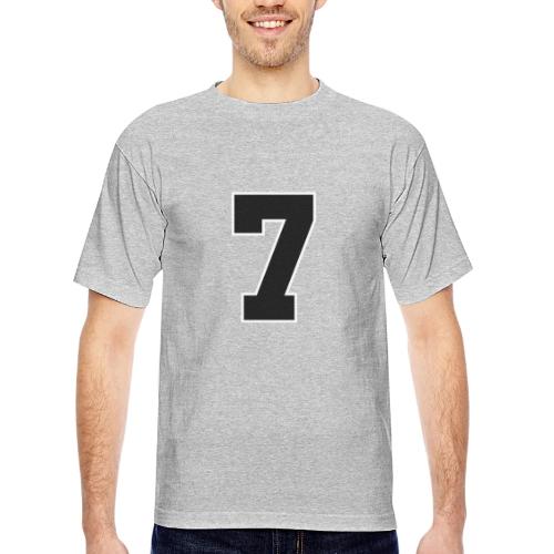 Varsity Number 7 Athletic Look - Bayside Unisex Heavyweight USA Made T-Shirt