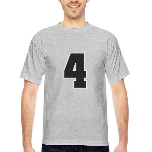 Varsity Number 4 College Style - Bayside Unisex Heavyweight USA Made T-Shirt