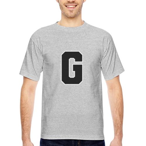 Varsity Letter G Collegiate Alphabet Art - Bayside Unisex Heavyweight USA Made T-Shirt