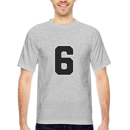 Varsity Number 6 Sports Font - Bayside Unisex Heavyweight USA Made T-Shirt