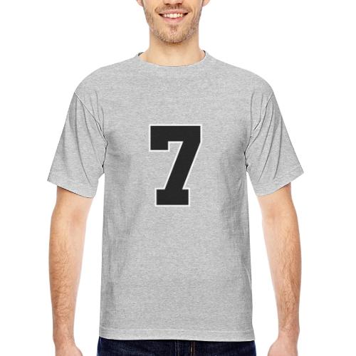 Varsity Number 7 Athletic Look - Bayside Unisex Heavyweight USA Made T-Shirt