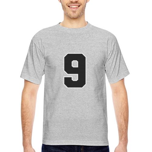 Varsity Number 9 Athletic Font - Bayside Unisex Heavyweight USA Made T-Shirt