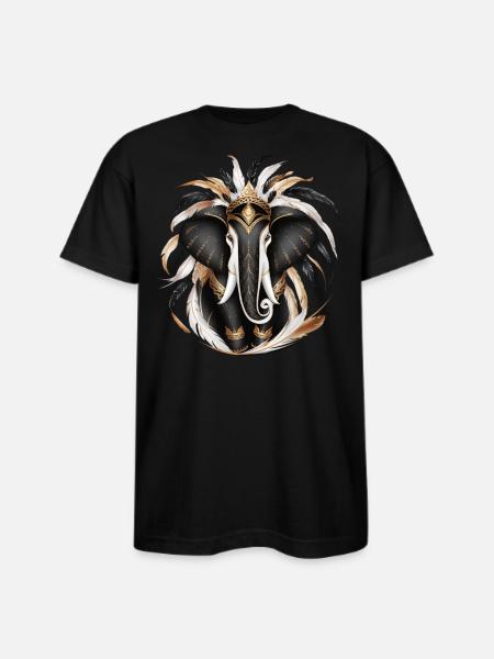 Golden Elephant - Bayside Unisex Heavyweight USA Made T-Shirt - black