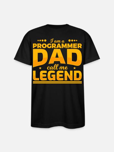 Programmer Father - Bayside Unisex Heavyweight USA Made T-Shirt - black