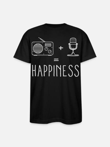 Radio Microphone Happiness - Bayside Unisex Heavyweight USA Made T-Shirt - black