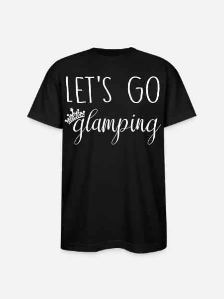 Let's Go Glamping - Bayside Unisex Heavyweight USA Made T-Shirt - black