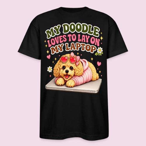 My Laptop Belongs to My Doodle - Bayside Unisex Heavyweight USA Made T-Shirt