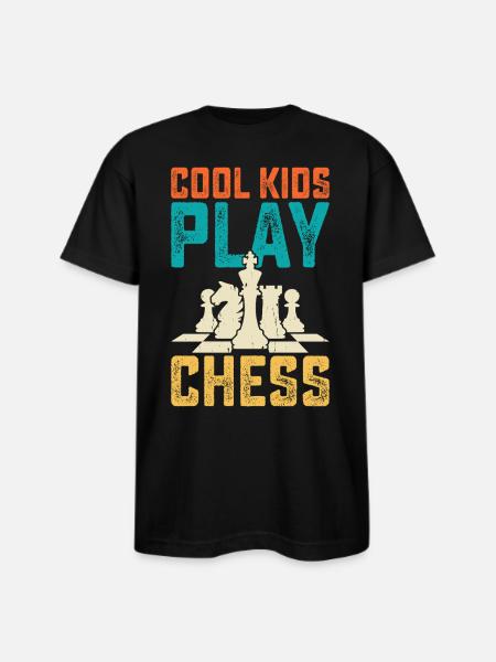 Cool Kids Play Chess - Bayside Unisex Heavyweight USA Made T-Shirt - black
