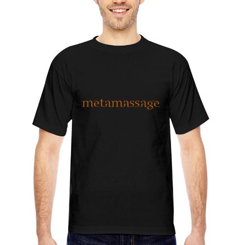metamassage text logo - Bayside Unisex Heavyweight USA Made T-Shirt