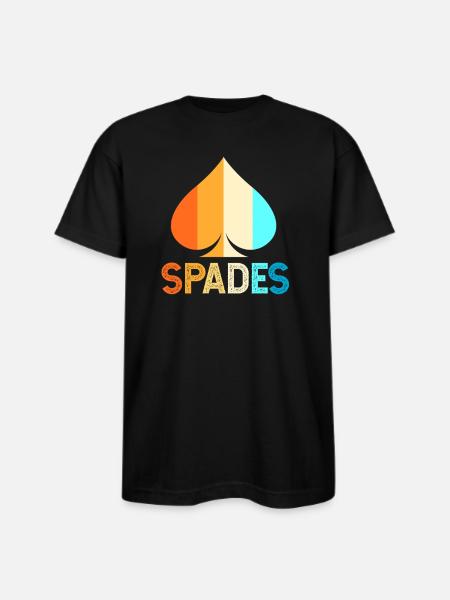 Spades Card Game Player - Bayside Unisex Heavyweight USA Made T-Shirt - black