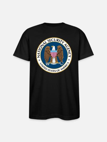 National Security Agency Logo - Bayside Unisex Heavyweight USA Made T-Shirt - black