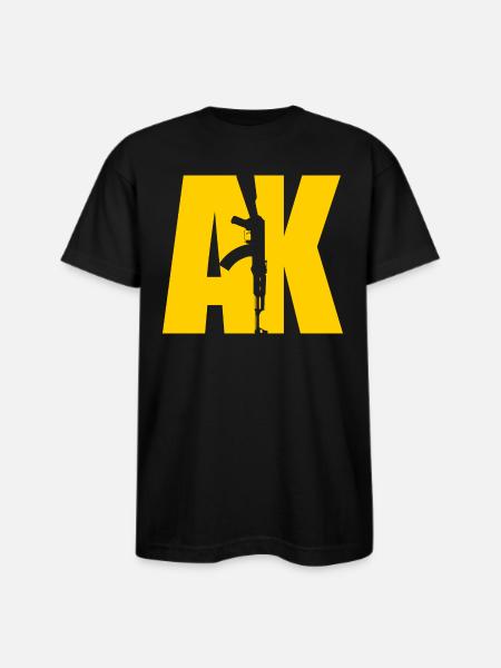 AK47 YELLOW - Bayside Unisex Heavyweight USA Made T-Shirt - black