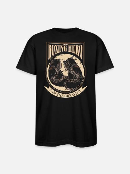 Boxing Hero - i am the greatest - Bayside Unisex Heavyweight USA Made T-Shirt - black