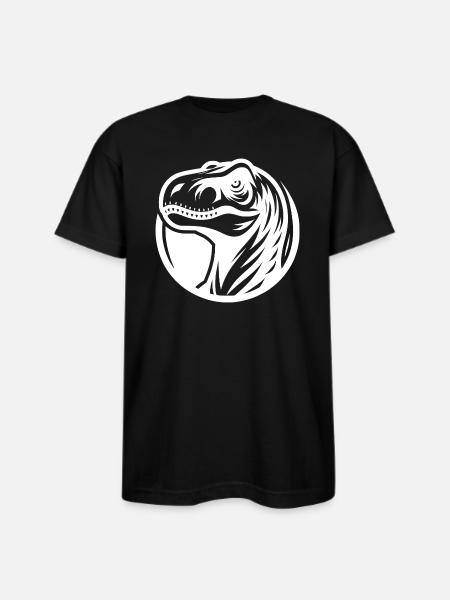 Grinning Raptor Logo Style - Bayside Unisex Heavyweight USA Made T-Shirt - black